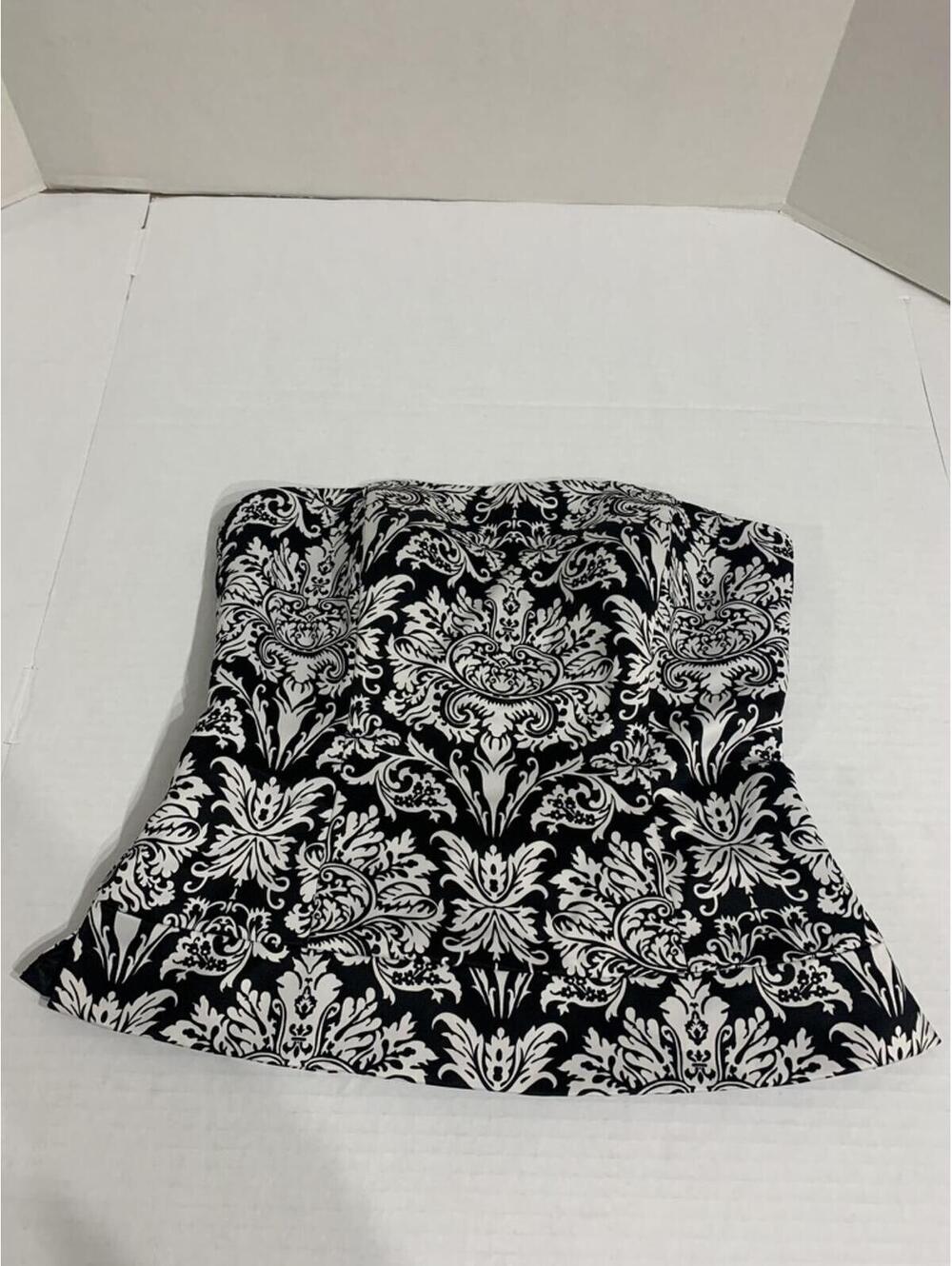 White House Black Market Womans Size 6 Petite Black/White Top Bustier Shirt